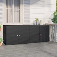 vidaXL Förvaringsskåp för trädgården svart 198x55,5x80 cm konstrotting