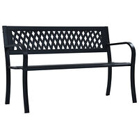 vidaXL Trädgårdsbänk svart 120 cm stål