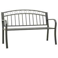 vidaXL Trädgårdsbänk grå 120 cm stål