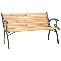 vidaXL Trädgårdsbänk 116 cm gjutjärn och massivt granträ