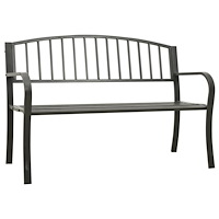 vidaXL Trädgårdsbänk grå 120 cm stål