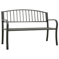 vidaXL Trädgårdsbänk grå 120 cm stål