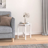 vidaXL Soffbord vit Ø 42,5x45 cm massiv furu