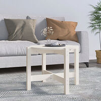 vidaXL Soffbord vit Ø 62,5x45cm massiv furu