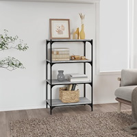 vidaXL Bokhylla grå sonoma 60x33x100 cm konstruerat trä och stål