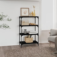 vidaXL Bokhylla svart 60x33x100 cm konstruerat trä och stål