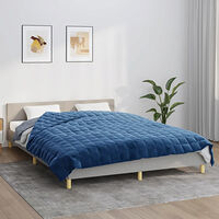 vidaXL Tyngdtäcke blå 220x235 cm 15 kg tyg