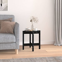 vidaXL Soffbord svart Ø 42,5x45 cm massiv furu
