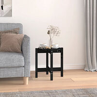 vidaXL Soffbord svart Ø 42,5x45 cm massiv furu