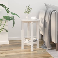 vidaXL Soffbord vit Ø 40x60 cm massiv furu