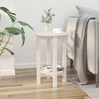 vidaXL Soffbord vit Ø 40x60 cm massiv furu