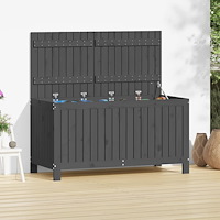 vidaXL Förvaringslåda grå 121x55x64 cm massiv furu