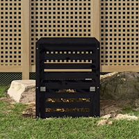 vidaXL Kompostlåda svart 63,5x63,5x77,5 cm massiv furu