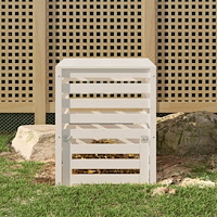 vidaXL Kompostlåda vit 63,5x63,5x77,5 cm massiv furu