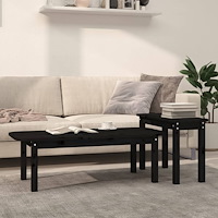 vidaXL Satsbord 2 st svart massiv furu