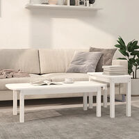 vidaXL Satsbord 2 st vit massiv furu