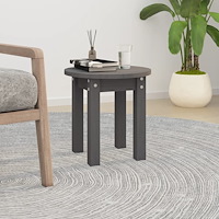 vidaXL Soffbord grå Ø 35x35 cm massivt furu