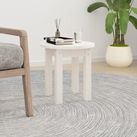 vidaXL Soffbord vit Ø 35x35 cm massiv furu