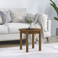 vidaXL Soffbord honungsbrun Ø 45x40 cm massiv furu