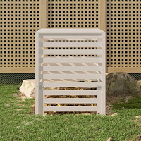 vidaXL Kompostlåda vit 82,5x82,5x99,5 cm massiv furu