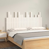 vidaXL Väggmonterad huvudgavel vit 146,5x3x80 cm massiv furu