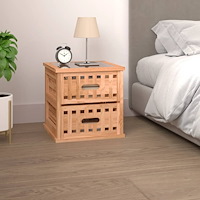 vidaXL Sängbord 34x34x34 cm massivt valnötsträ