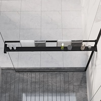 vidaXL Duschhylla för duschvägg svart 100 cm gjuten aluminium