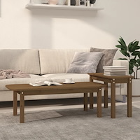 vidaXL Satsbord 2 st honungsbrun massiv furu
