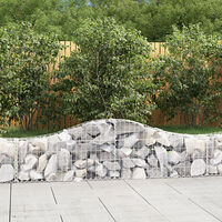 vidaXL Gabion bågformad 200x30x40/60 cm galvaniserat järn
