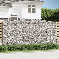 vidaXL Gabion bågformad 400x30x200/220 cm galvaniserat järn