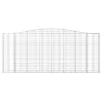 vidaXL Gabion bågformad 400x30x160/180 cm galvaniserat järn