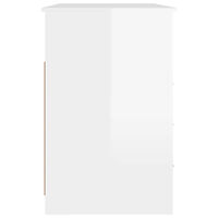 vidaXL Skrivbord med lådor vit högglans 102x50x76 cm konstruerat trä