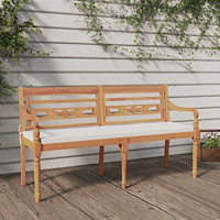 vidaXL Bataviabänk med dyna 150 cm massiv teak