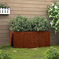 vidaXL Odlingslåda 62x30x29 cm rosttrögt stål