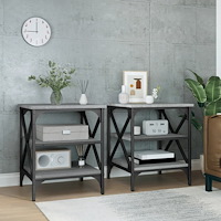 vidaXL Sidobord 2 st grå sonoma 40x42x50 cm konstruerat trä