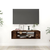 vidaXL Väggmonterad tv-bänk rökfärgad ek 100x30x26,5cm konstruerat trä