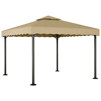 vidaXL Paviljong taupe 3x3 m aluminium och stål