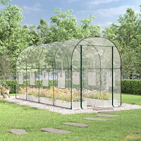 vidaXL Växthus genomskinligt 160x400x190 cm PVC & pulverlackerat stål