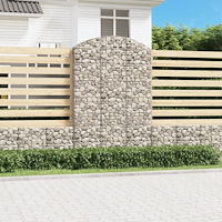 vidaXL Gabion bågformad 150x30x220/240 cm galvaniserat järn