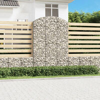 vidaXL Gabion bågformad 150x30x220/240 cm galvaniserat järn