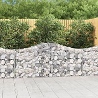 vidaXL Gabioner bågformade 5 st 200x30x80/100 cm galvaniserat järn