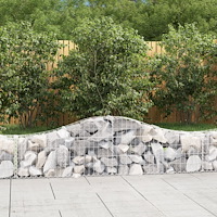 vidaXL Gabion bågformad 5 st 200x30x40/60 cm galvaniserat järn