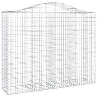 vidaXL Gabioner bågformade 9 st 200x50x160/180 cm galvaniserat järn