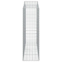 vidaXL Gabioner bågformade 9 st 200x50x160/180 cm galvaniserat järn
