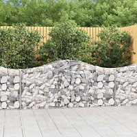 vidaXL Gabioner bågformade 30 st 200x30x80/100 cm galvaniserat järn