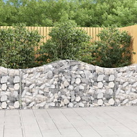 vidaXL Gabioner bågformade 40 st 200x30x80/100 cm galvaniserat järn