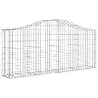 vidaXL Gabioner bågformade 40 st 200x30x80/100 cm galvaniserat järn