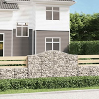 vidaXL Gabioner bågformade 2 st 200x30x120/140 cm galvaniserat järn