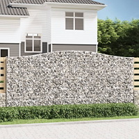 vidaXL Gabioner bågformade 3 st 400x30x180/200 cm galvaniserat järn