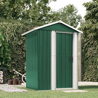 vidaXL Trädgårdsskjul grön 126x97,5x177 cm galvaniserat stål